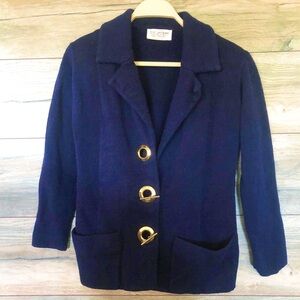 St. John vintage navy knit blazer S